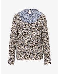 Marni - Printed Crepe De Chine Silk Top - Lyst