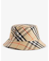 Burberry - Checked Brand-embroidered Cotton-blend Bucket Hat - Lyst
