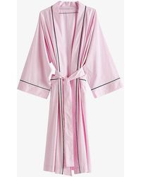 Hay - Outline Shawl-lapel Cotton Robe - Lyst