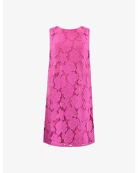 Ro&zo - Floral-lace Sleeveless Cotton-blend Mini Dress - Lyst