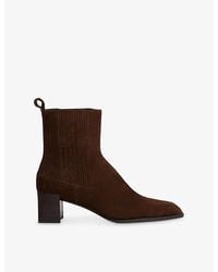 Sandro - Metal-Toe Suede Ankle Boots - Lyst