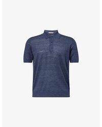 Corneliani - Short-Sleeve Linen And Silk-Blend Polo Shirt - Lyst