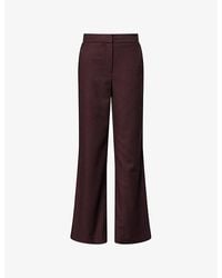 Veronica Beard - Tonelli Straight-Leg Stretch-Woven Trousers - Lyst