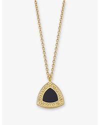 Astley Clarke - Polaris Trillion 18ct Yellow Gold-plated Vermeil Sterling-silver And Black Onyx Locket Necklace - Lyst