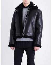 balenciaga shearling leather jacket