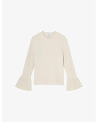 LK Bennett - Tabitha Flared-Cuff Knitted Top - Lyst