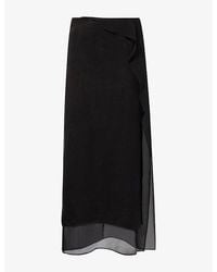 Oude Waag - Layered Panelled Cupro-Blend Maxi Skirt - Lyst