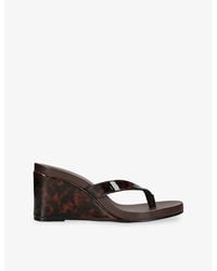 Steve Madden - Playing Faux-Leather Wedge Sandals - Lyst