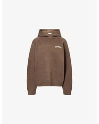 ADANOLA - Varsity Logo-Embroidered Oversized Cotton And Wool-Blend Hoody - Lyst