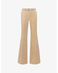 Sacai - Detachable-belt Wide-leg High-rise Cotton-blend Trousers - Lyst