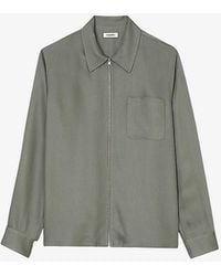 Sandro - Chemise Patch-pocket Regular-fit Woven-blend Jacket - Lyst