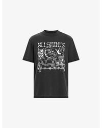 AllSaints - Chingford Branded-Print Cotton-Jersey T-Shirt - Lyst