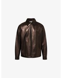The Row - Mount Raglan-Sleeve Leather Jacket - Lyst