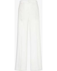Polo Ralph Lauren - Pressed-crease Wide-leg High-rise Linen Trousers - Lyst