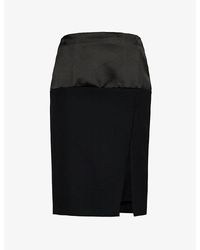 Givenchy - Contrast-panel Wool-blend Mini Skirt - Lyst