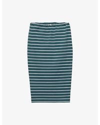 スカート PRADA Retro striped skirt Prada Striped Cotton Skirt | Red | FARFETCH