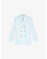 The Kooples - Peak-Lapel Double-Breasted Cotton Blazer - Lyst