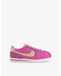 Nike - Cortez Woven And Suede Low-Top Trainers - Lyst