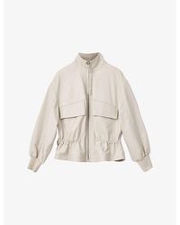 AllSaints - Flor Funnel-Neck Leather Jacket - Lyst