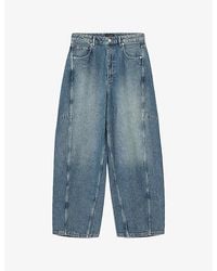 AllSaints - Carter Pinstriped Wide-Leg Denim Jeans - Lyst
