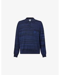 Loewe - Striped Polo-Collar Wool Jumper - Lyst