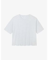 The White Company - Stripe-Print Boxy-Fit Cotton-Jersey T-Shirt - Lyst