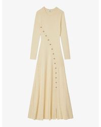 Sandro - Button-embellished Knitted Maxi Dress - Lyst