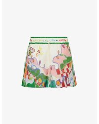 ALÉMAIS - Nadia Printed Relaxed-Fit Linen Shorts - Lyst