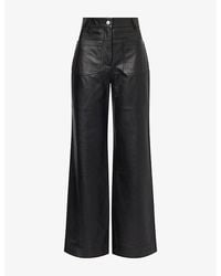 Victoria Beckham - Alina Straight-Leg Leather Trousers - Lyst