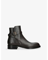 The Row - Nobilis Buckle Leather Ankle Boots - Lyst