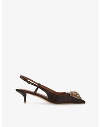 Kurt Geiger - Belsize 40 Satin Heeled Slingback Courts - Lyst