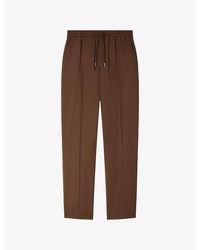 Sandro - Drawstring-Waist Straight-Leg Wool-Blend Trousers - Lyst