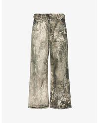 Acne Studios - Paint-splatter Brand-patch Wide-leg Jeans - Lyst