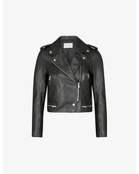 Sandro - Leather Biker Jacket - Lyst