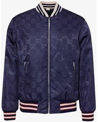 Gucci - gg-pattern Reversible Woven Varsity Jacket - Lyst