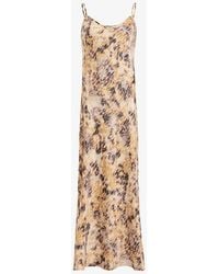 AllSaints - Bryony Carmina Floral-print Recycled-polyester Midi Dress - Lyst