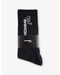 HOMMEGIRLS - Ribbed Mid-Length Stretch Cotton-Blend Socks - Lyst