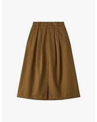 JOSEPH - Kharis A-Line Cotton And Linen-Blend Midi Skirt - Lyst