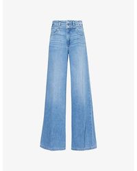 PAIGE - Portia Double-waistband Wide-leg High-rise Jeans - Lyst