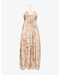 Zimmermann - Roselight Halter Linen Maxi Dress - Lyst