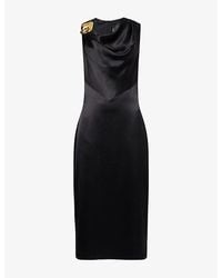 The Dropped Collection - Cowl-Neck Sleeveless Silk Dress - Lyst
