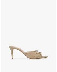 Andrea Wazen - Carol 75 Suede Heeled Mules - Lyst