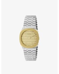 Gucci - Ya163502 25h Stainless Steel And Yellow Quartz Watch - Lyst