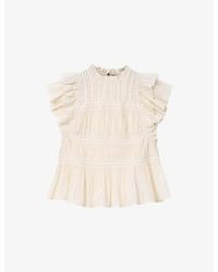 AllSaints - Harriet Ruched Woven Top - Lyst