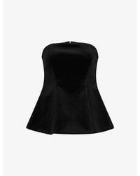 OMNES - Etta Strapless Stretch-Velvet Top - Lyst
