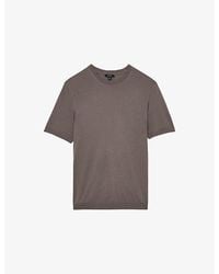 Reiss - Chad Crewneck Short-Sleeve Cotton-Blend T-Shirt - Lyst