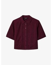 Whistles - Short-Sleeved Broderie Cotton Shirt - Lyst