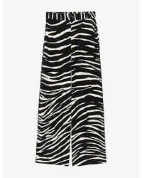 Zadig & Voltaire - Pin Elasticated-Waist Zebra-Print Woven Trousers - Lyst
