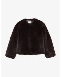Reiss - Marco Round-Neck Faux-Fur Jacket - Lyst