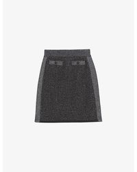 Ted Baker - Sanniaa High-rise Metallic Knitted Mini Skirt - Lyst